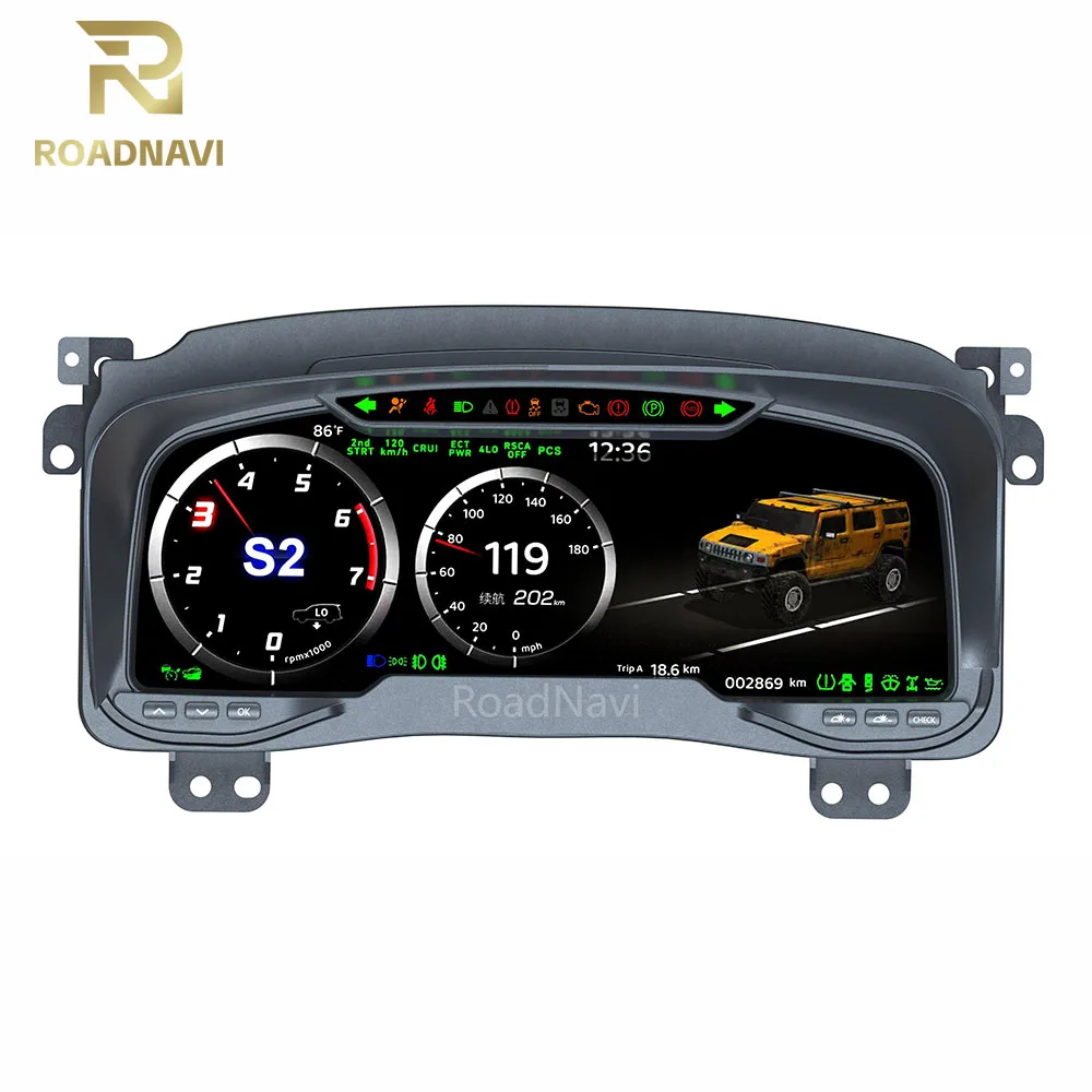 RoadNavi Car Auto Speedometer for Hummer H3 2003-2009 LCD Digital Cluster Car Virtual Cockpit Dashboard