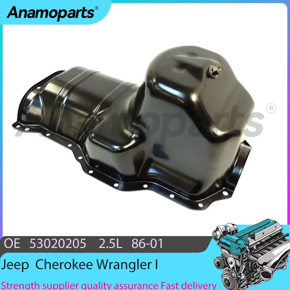 Engine Parts Oil Pan fits for 86-01 2.5L Jeep Cherokee Wrangler I XJ YJ SJ EPE HX 2.5 L 150Cu In l4 GAS OHV 53020205 53020831