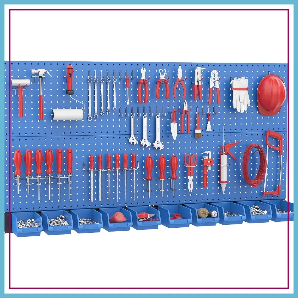 

Ultrawall Pegboard Wall Organizer, Metal Pegboard Panels, Garage Storage System with Hooks and Storage Bins, 59pcs