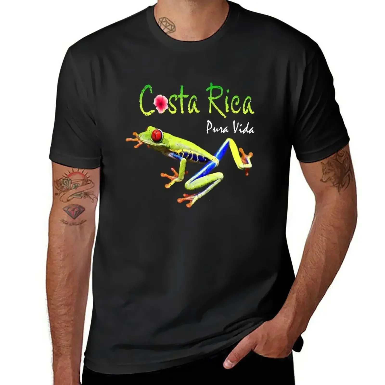 Costa Rica Pura Vida Travel Souvenir Vacation Frog Nature T-Shirt Aesthetic clothing blacks mens tall t shirts heavyweight hot