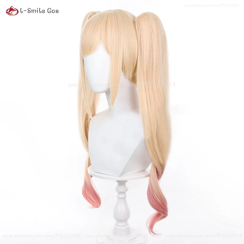 Anime cos cosplay cameriera kitgawa Marin kittawa parrucca cosplay parrucca coda di cavallo rosa bionda parrucca sintetica resistente al calore