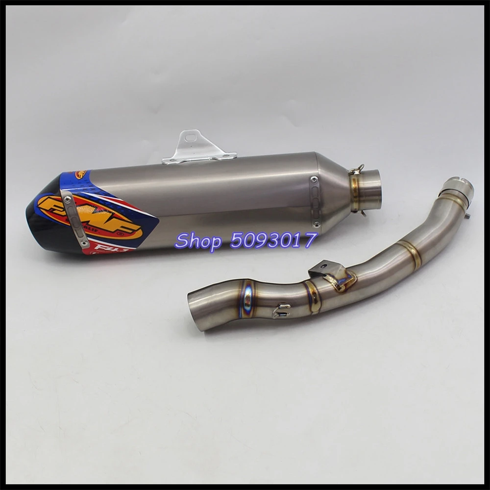 Handmade Titanium Alloy for Yamaha WR250X Motorcycle Exhaust Muffler with Carbon End Tip Middle Link Pipe for WR250X All Years