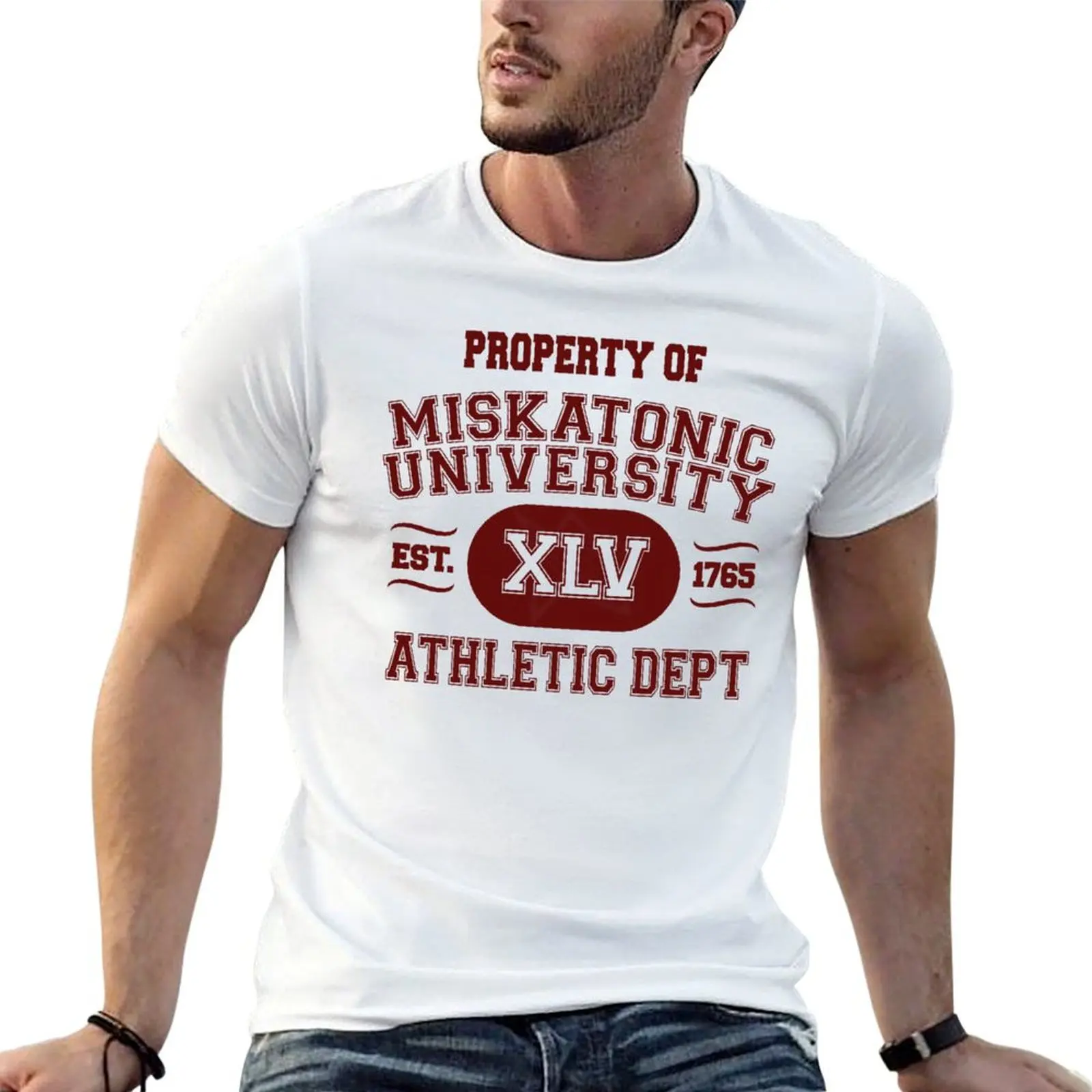 Property of Miskatonic University Athletic Dept T-Shirt oversized plus sizes men clothes