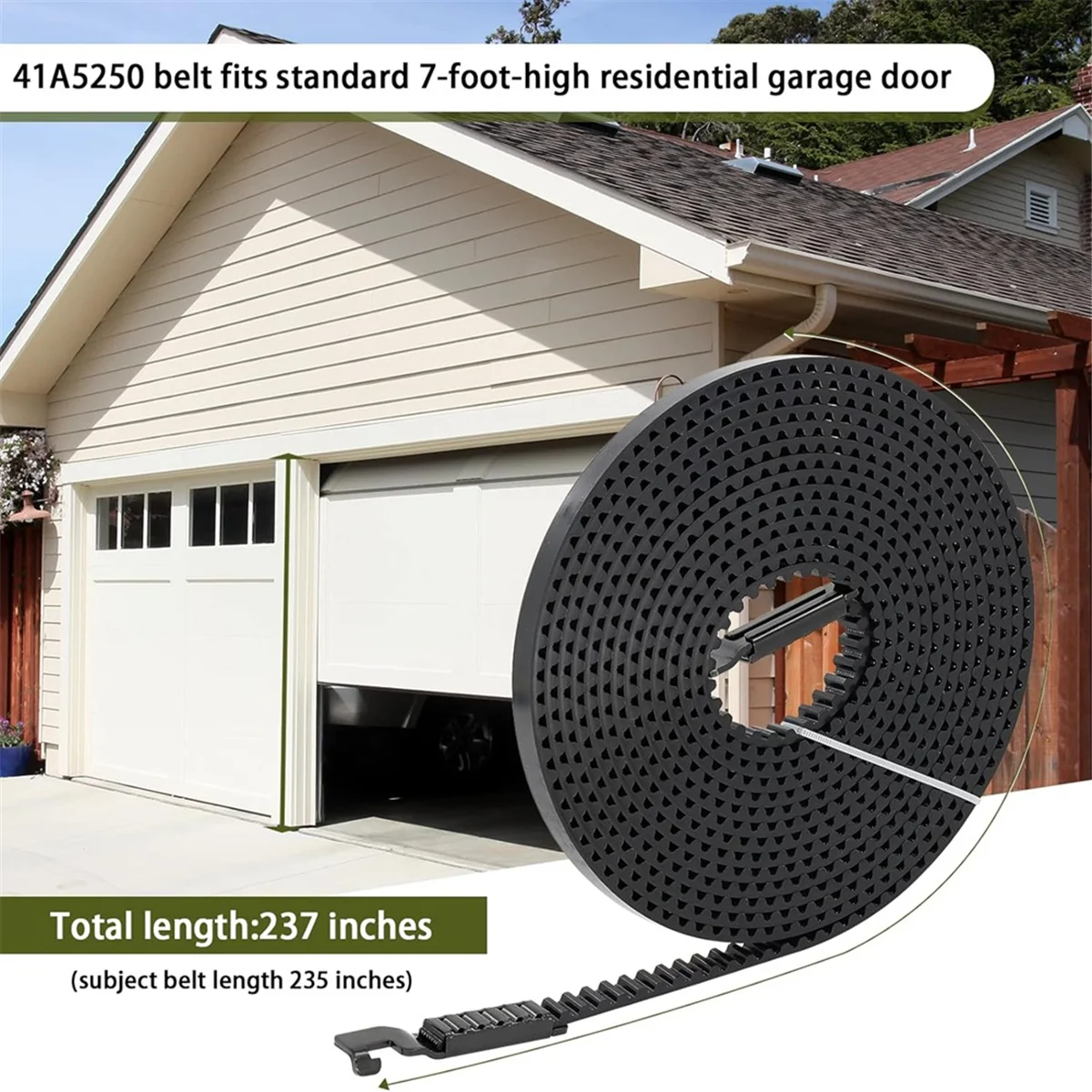 

Приводной ремень 41A5250 041A5250 Приводной ремень 237 дюймов для 7 футов ремень для открывания гаражных ворот гаража 41AB050-2 Ремень для /