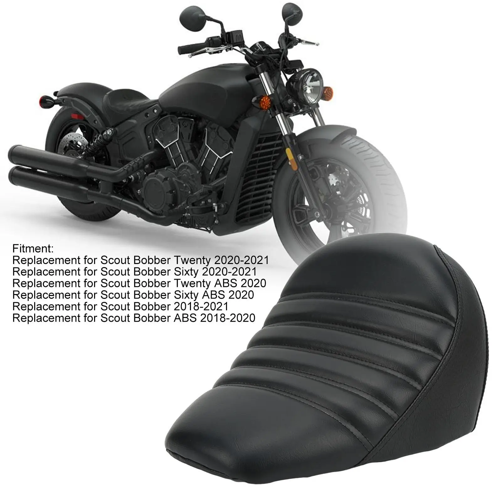 Comfortable Artificial Leather Sponge Motorcycle Driver Seat - Ideal for Modifications