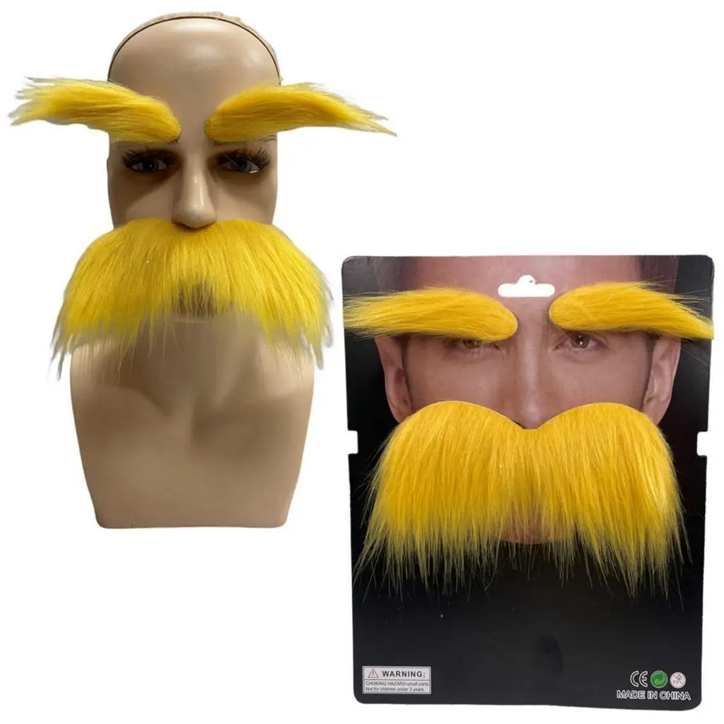 False Beard and Eyebrow Set Facial Hair Halloween Beard Costume Accessories