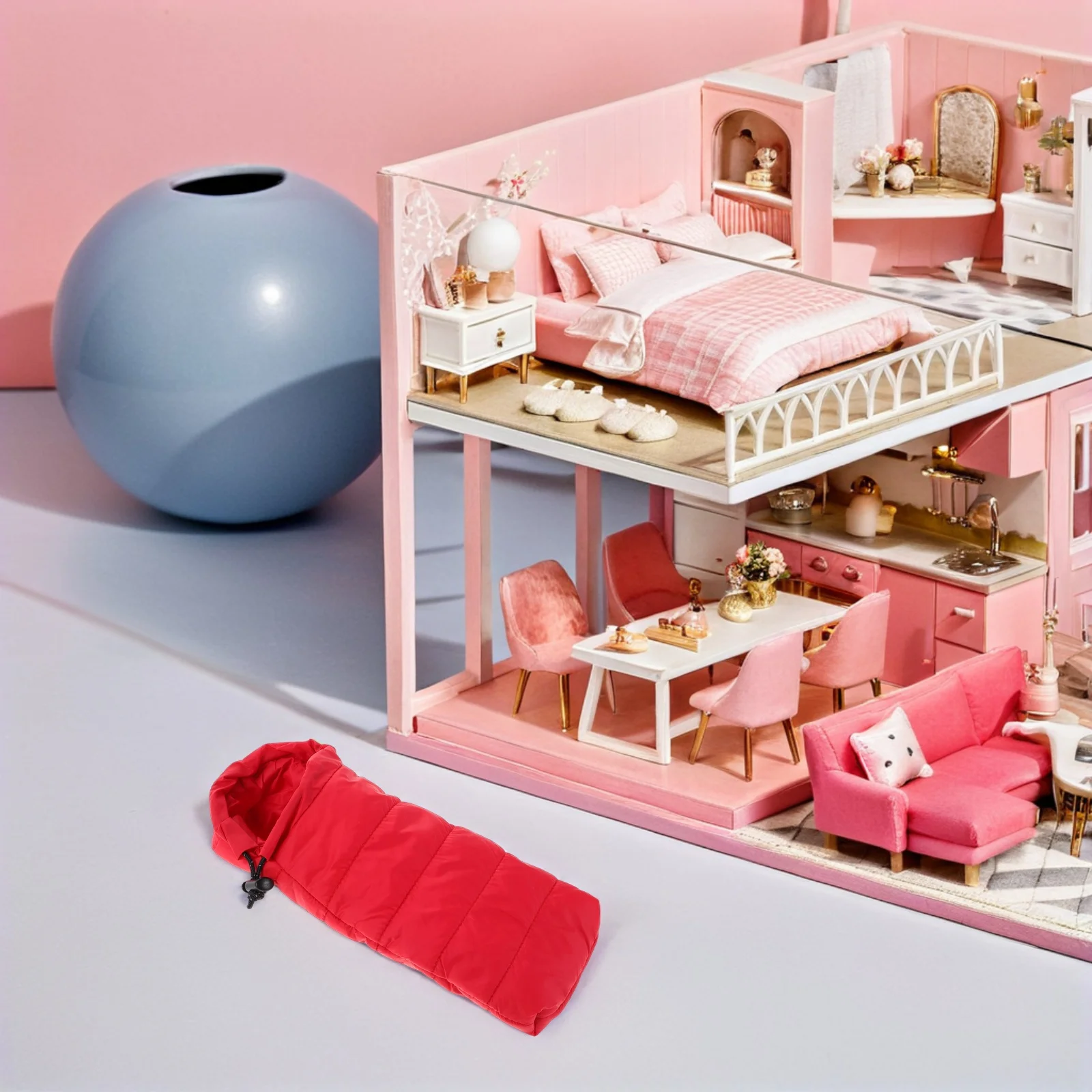 ミニチュアキャンプおもちゃ：屋外家具用ポータブル寝袋ごっこ遊びシーン子供用ロールプレイアクセサリーミニチュア