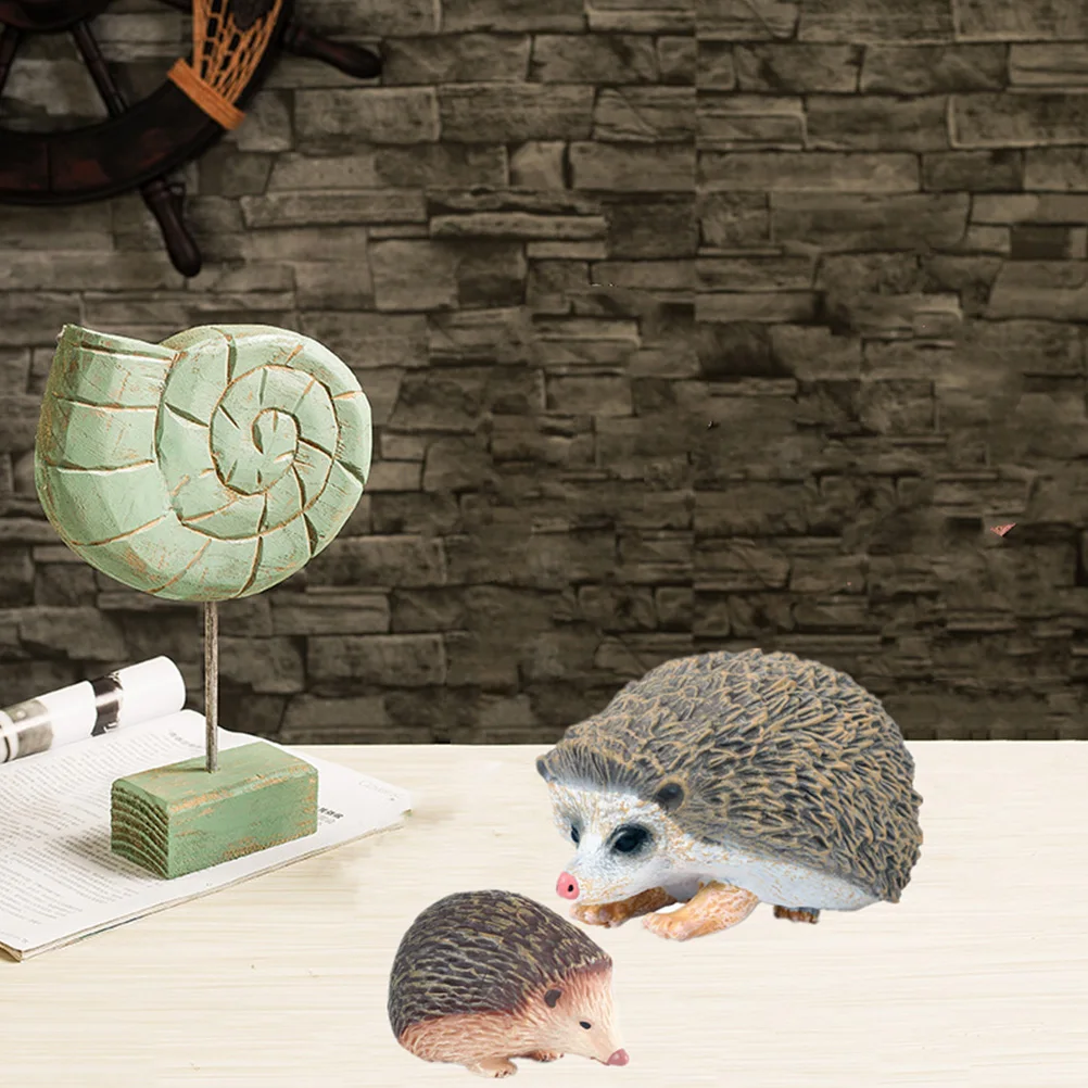 

2 Pcs Hedgehog Garden Statue Realistic Decorative Mini Landscape Ornaments Outdoor Patio Bonsai Sculpture Modern Small Animal