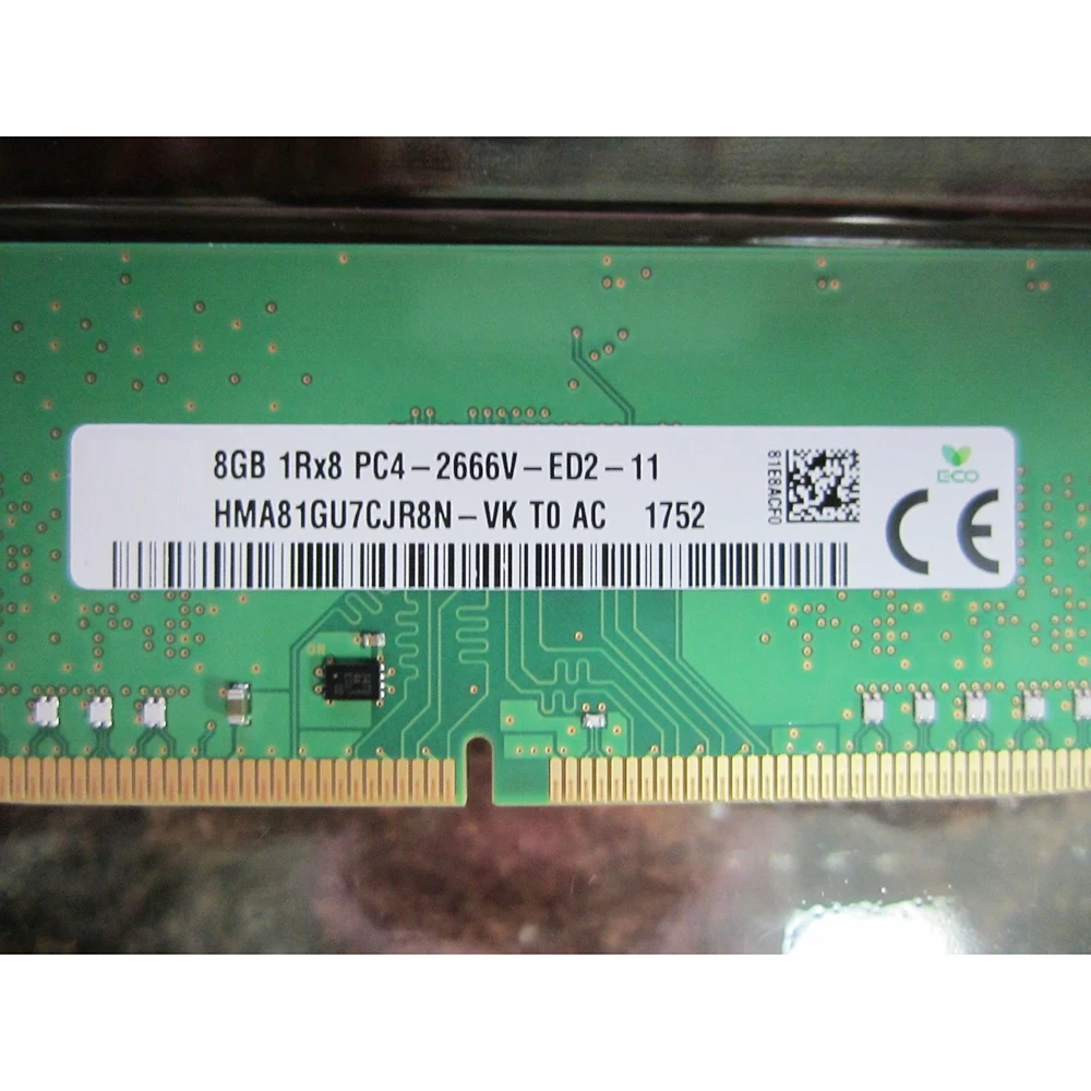 1 pz RAM Per SK Hynix 8G 8GB 1RX8 PC4-2666V ECC UDIMM Memoria DDR4 2666 HMA81GU7CJR8N-VK