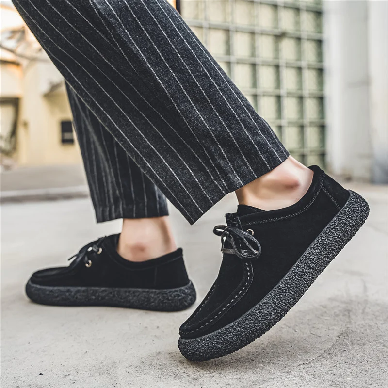 Fashion Retro Casual Men Shoes Comfortable Lace-up Loafers Shoes Men Flat Sneakers Classic Light Driving Footwear Zapatos Hombre