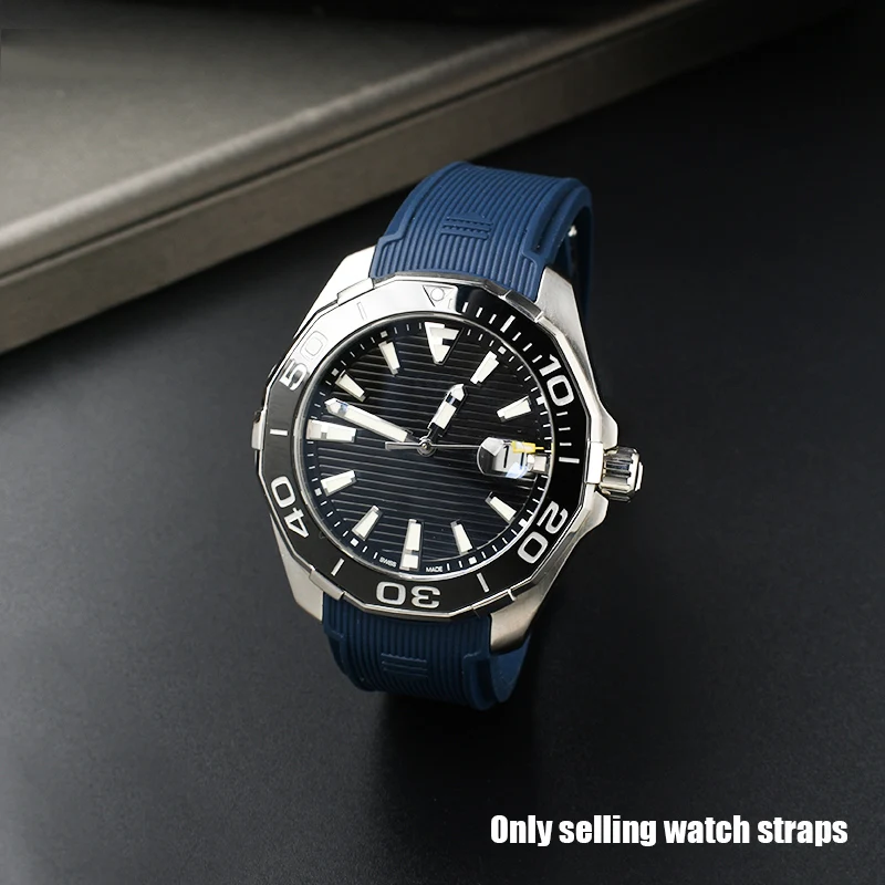 حزام من السيليكون المطاطي للرجال ، حزام الساعات ، اكسسوارات الساعات ، سوار ، تاغ هوير ، كاريرا ، AQUARACER 300 ، WAY201A ، WAY211C ، WAY111A ، 22 مللي متر