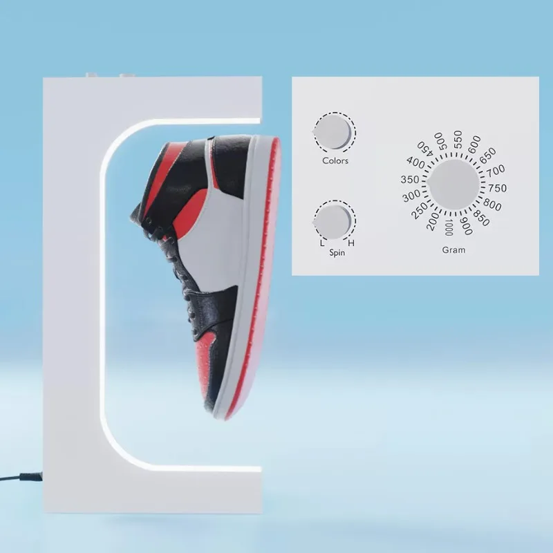 Magnetic Levitation Shoe Display Rack, 44cm LED Light Box Floating Shoe Showcase for Store Display