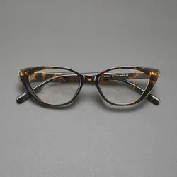 Vintage cat-eye frame men's and women's fashion leopard-print color optical glasses Luxury brand makes prescription glasses for