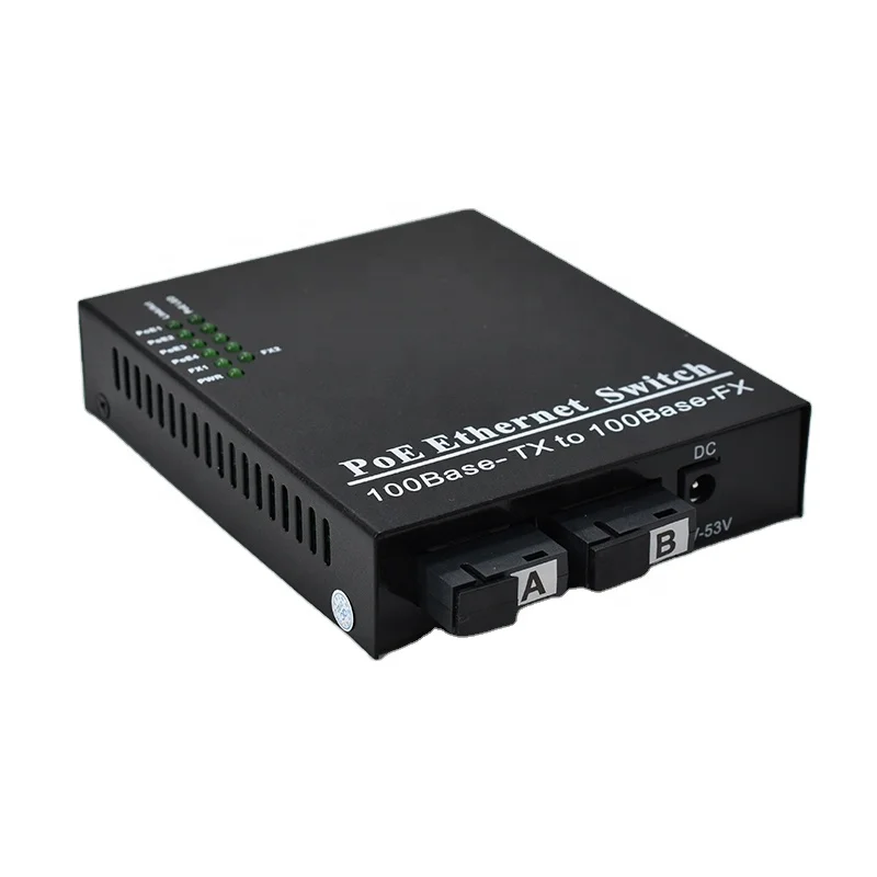 

Wanglink Factory Sale Good Price 4-PoE Ethernet Switch 100Base-TX to 100Base-FX SC Fiber POE Switch for CCTV Security