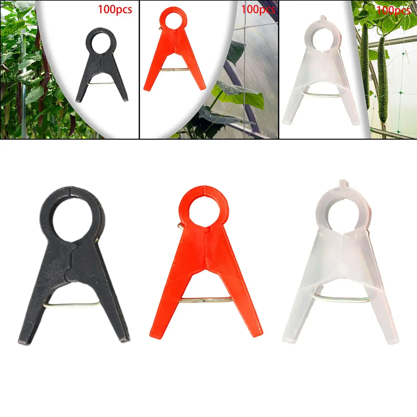 

100Pcs/Set Garden Plant Support Clips Grow Upright Trellis Clips for Climbing Plants Vegetables Cucumber Grape Vine Greenhouse