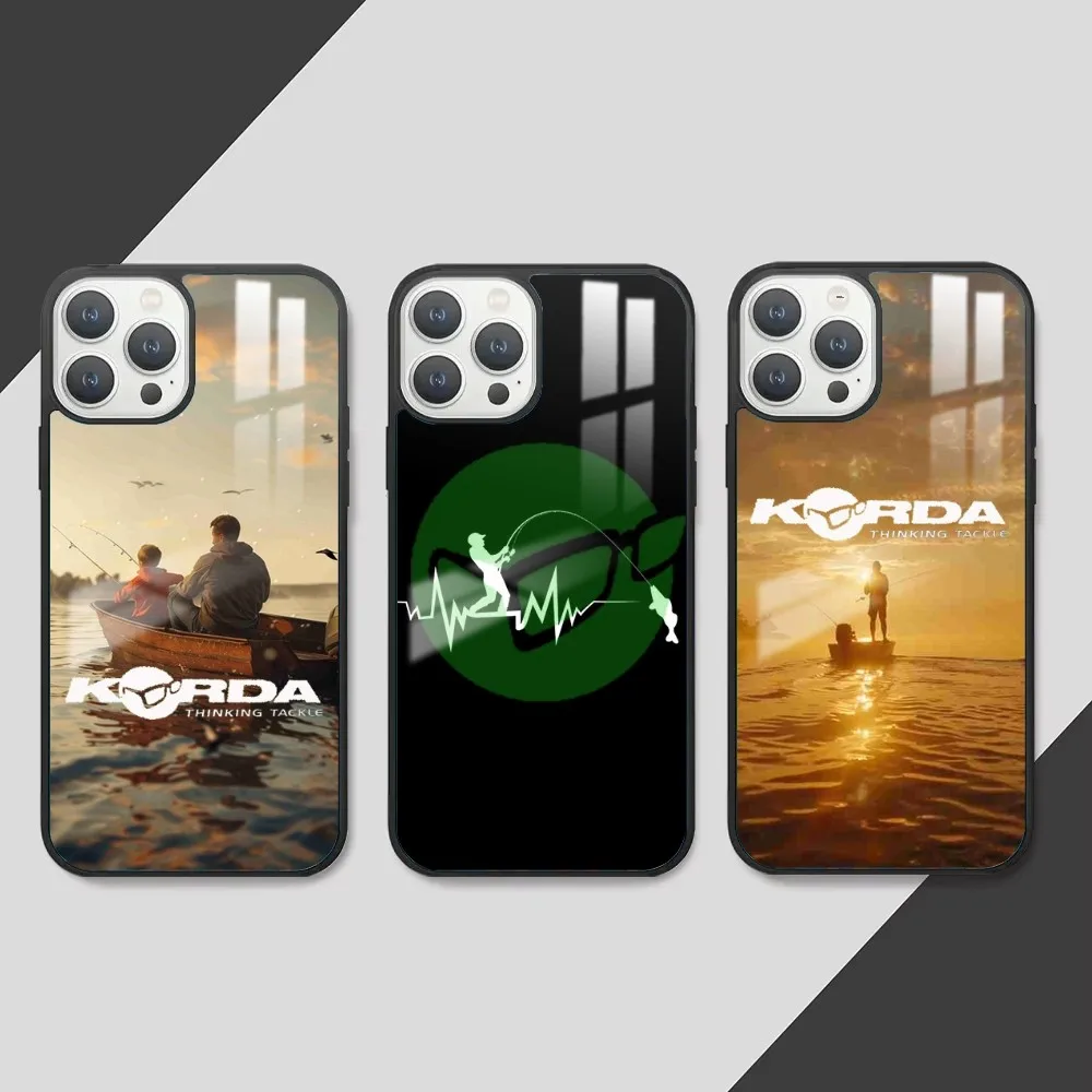 K-Korda Fishing Tackles Phone Case For iPhone 16 15 14 13 12 11 Pro Max Plus Mini PC Fashion mirror phone case