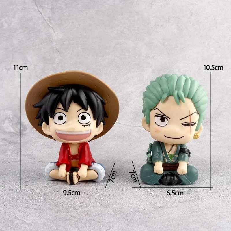 Figurine de Dessin Animé One Piece Luffy Zoro, Modèle Kawaii Simple, Décoration de Bureau, Ornements, Jouets pour Enfants, Cadeaux de Vacances