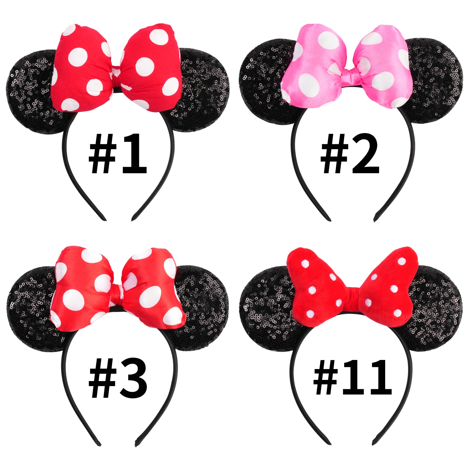 2026 New Cartoon Big Size Classic DOT Sequin Bow Headband For Women Party Girl Hairband Festival Park Trip DIY Hair Accessories