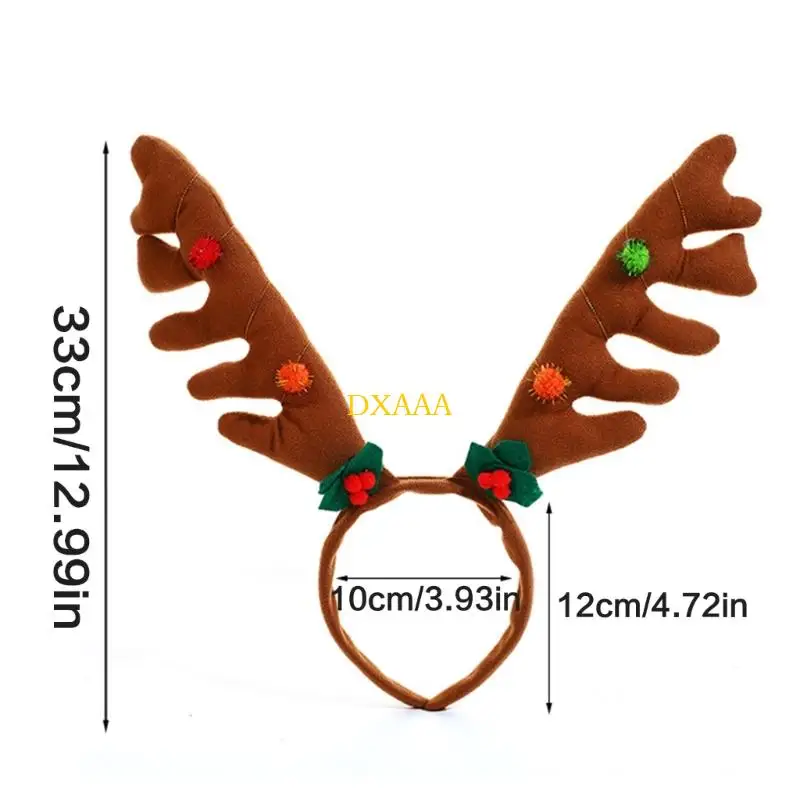 DXAA Holiday Themed Reindeer Antler Headpiece Soft Brown Fabric Comfortable Wear