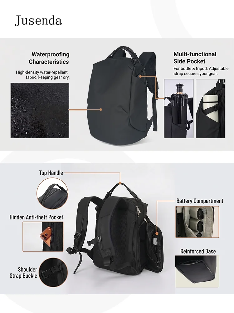 16-22L Photography Backpack with Double Shoulder Straps, Storage for Digital Devices, Camera, Drone Bag for Creative Shooting