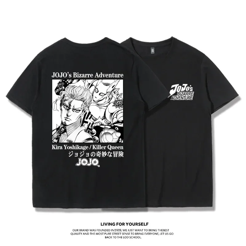 Fashion Jojo Bizarre Adventure Men Short Sleeve T-shirt Vaporwave Aesthetic Jotaro T-Shirt Harajuku Y2k Tee Oversized Women Tops