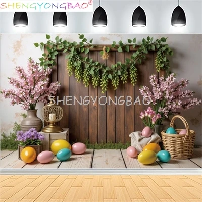 

Easter Party Spring Garden Children's Photography Props Rabbit Colorful Eggs Pumpkin Newborn Portrait Shoot Background XC-04