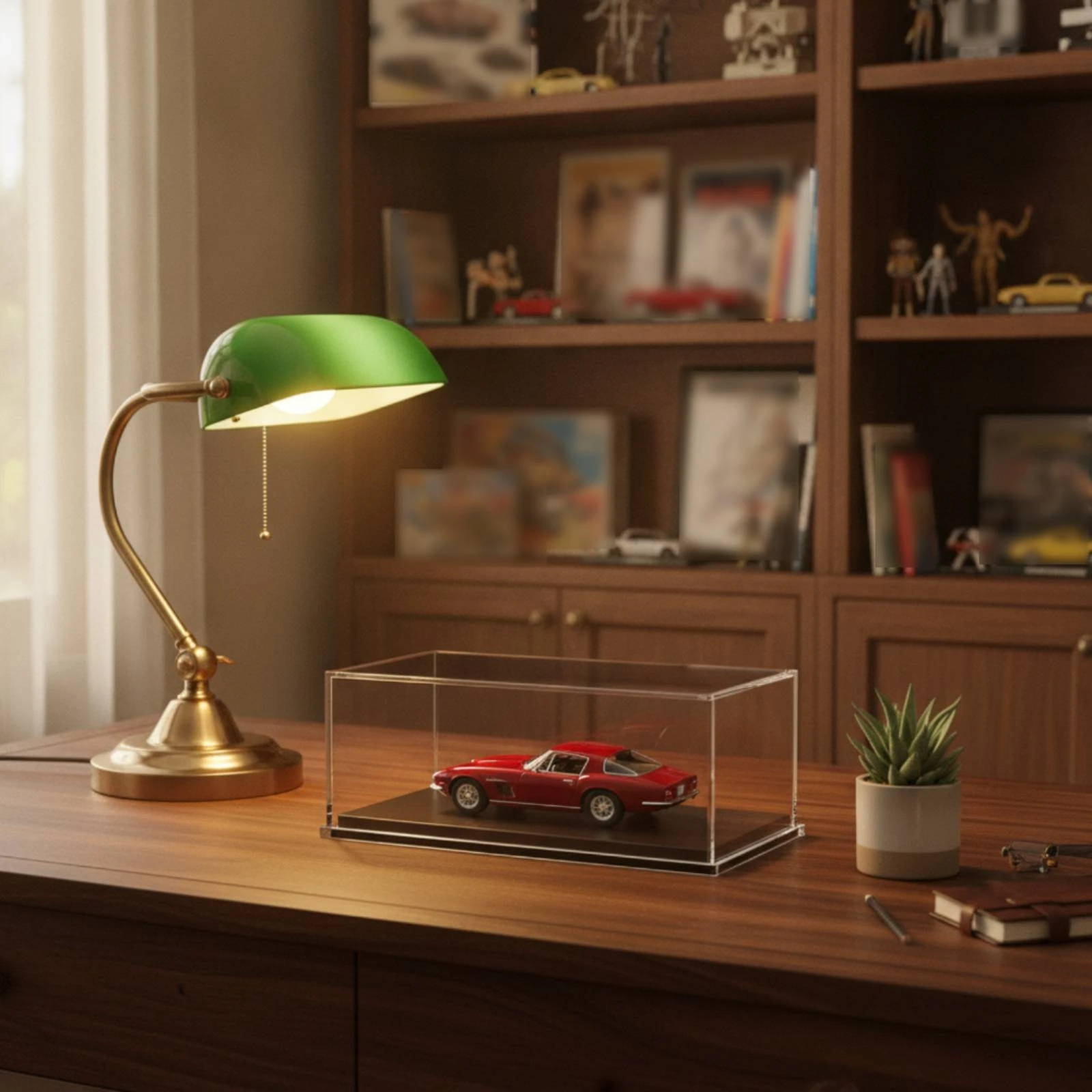 Acrylic Model Car Display Case Clear Model Car Display Case Acrylic Box with Transparent Base Minimalist Long-Lasting