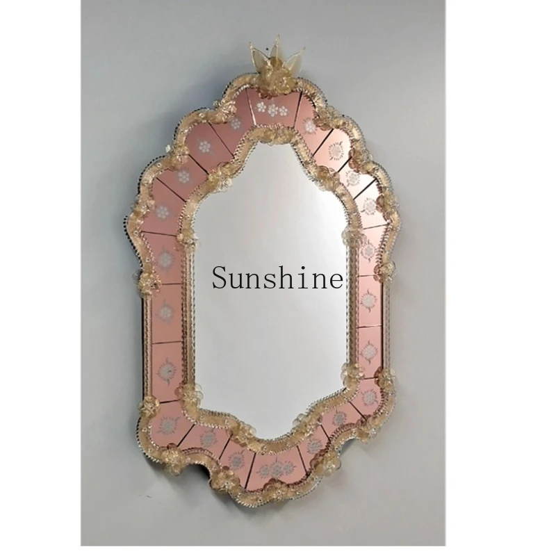 

Wall-mounted makeup mirror desktop retro dressing decoration entrance living room simple