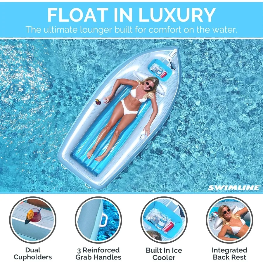 Opblaasbaar zwembad Float Lounger Raft Matras Fun Mat Classic Cruiser Blauw