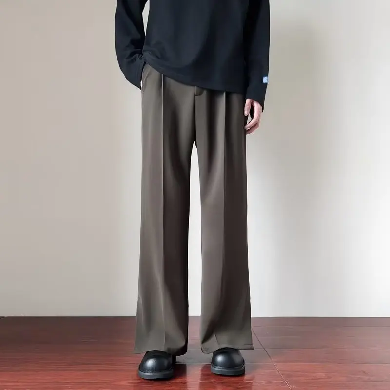 FJMale-Pantalon long fendu taille haute pour homme, vêtement mince et résistant, coupe droite, style décontracté, collection printemps-automne 2024, I725