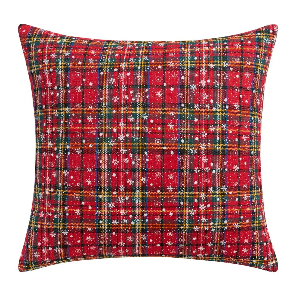 

Soft Snowflake Pattern Christmas Pillowcase Square INS Style Throw Pillowcover 45x45cm Red Cushion Cover Living Room/Office