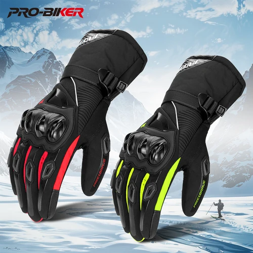 Guantes de Moto impermeables para hombre, a prueba de viento, cálidos, protectores de pantalla táctil para Motocross, Invierno