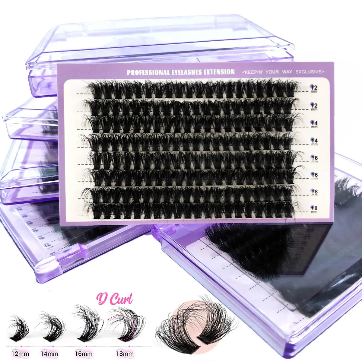 Cluster Wimpern verlängerung 160 stücke/8 Reihen Bündel 50-200d dicke Wimpern Cluster einzelne Wimpern Bündel 5d flauschige Wimpern