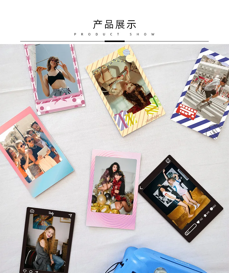 Pegatinas de borde de colores para cámara Fujifilm Instax Mini, pegatinas de decoración de película de 3 pulgadas, 10 piezas diferentes, 12/40/Evo/7 +