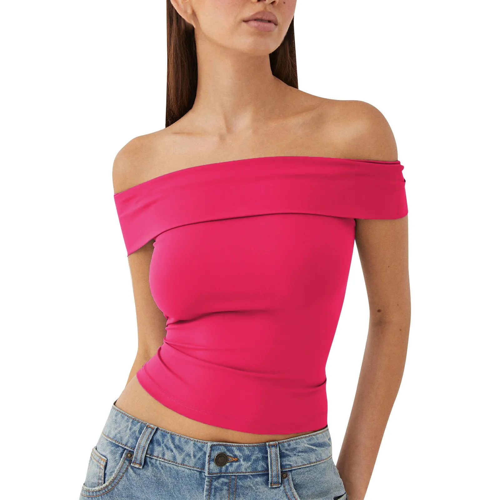 Slash Neck Pullovers Women Short Knitted Thin Slim Defined Waist Basic All-Match Sexy Elegant Off Shoulder Spring Summer Female