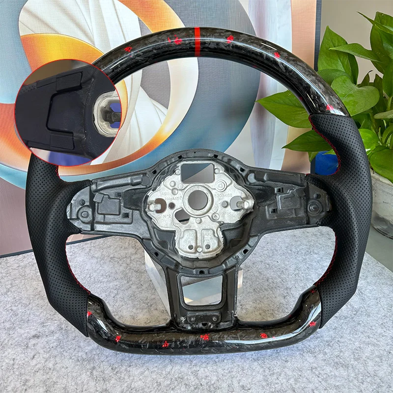 Forge Koolstofvezel Stuurwiel Voor Vw Volkswagen Golf Mk7 Mk7.5 Gti R 2013-2020 Dsg - afbeelding 1