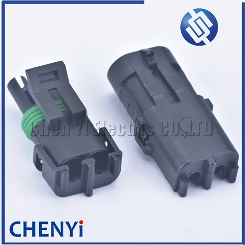 Imagen 2 del producto 2 juegos de 2 pines 2,5mm serie hembra o macho inyector enchufe impermeable conector de Cable de automóvil 12015792 12010973