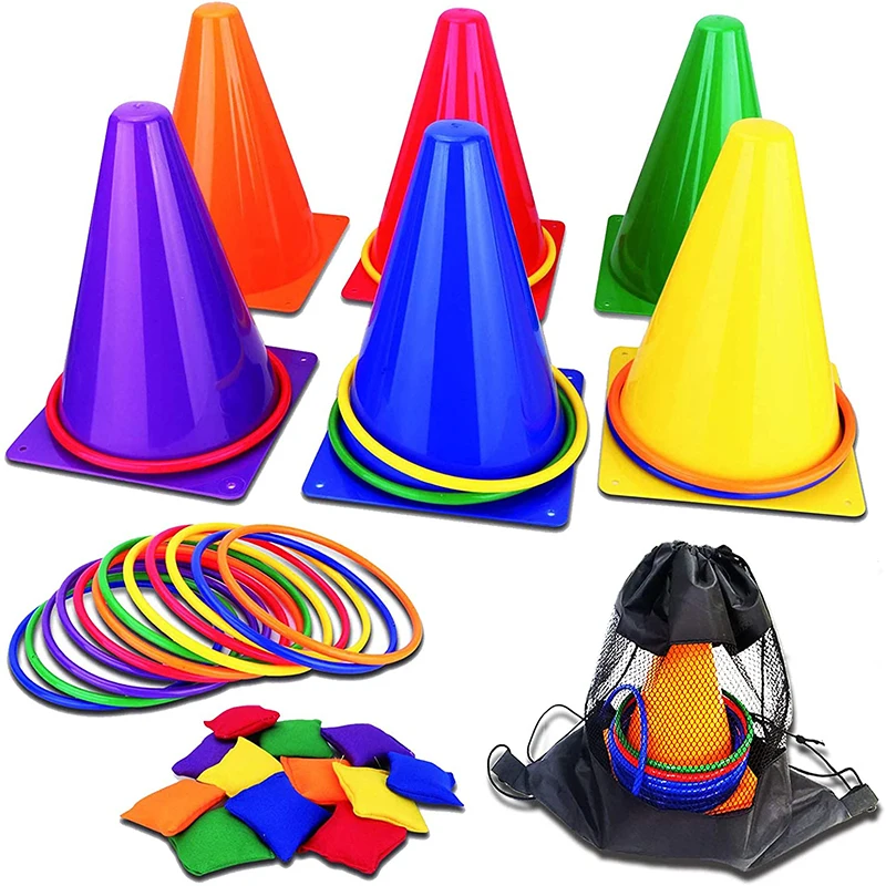 Eltern-kind werfen ring spiel kegel werfen ring tossing spiel indoor und outdoor spiel spaß für kinder pädagogisches spielzeug