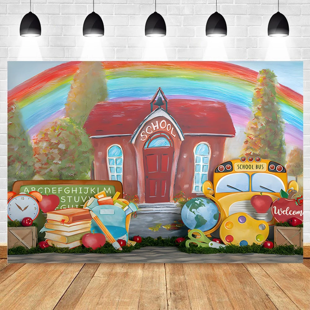 Back To School Backdrop for Photography AI Scence Classroom Blackboard Teaching Aids Kids Party Decor Background Photo Studio