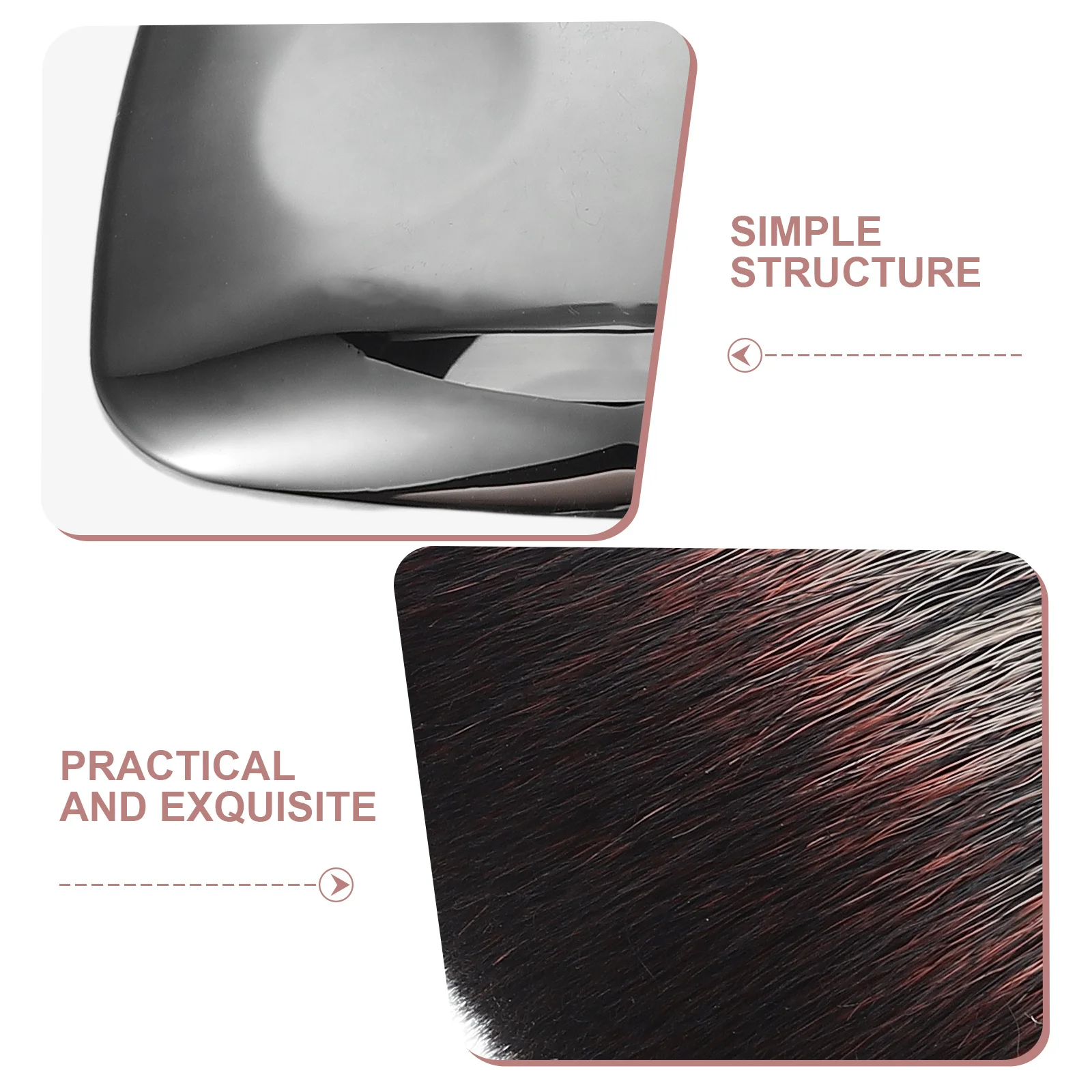 فرشاة مكياج صغيرة للسفر، سطح مسطح لبودرة أحمر الخدود، أداة محمولة مدمجة، شعر ناعم للنساء، وجه صغير #3