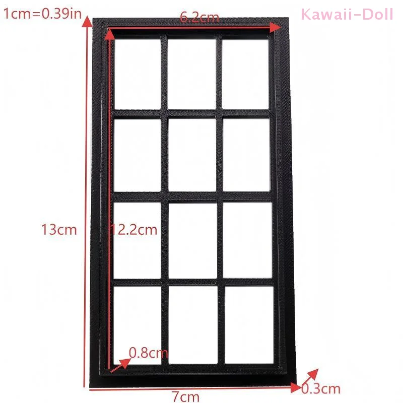 1Pcs Simulation Holz Fenster Rahmen Modell 1/12 Puppenhaus Möbel Dekoration Puppen Haus Micro Szene Zubehör