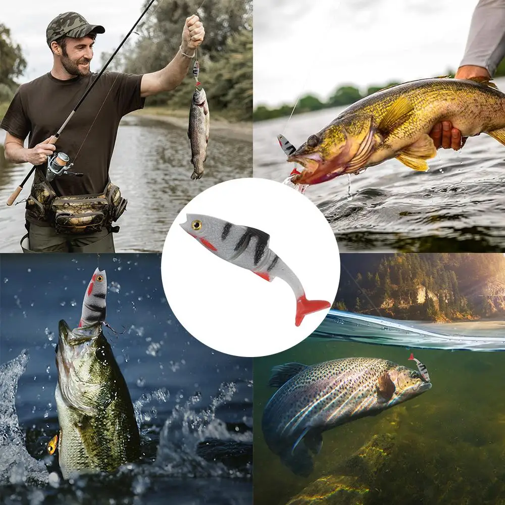 Señuelos de vinilo con ojos 3D y cola en T para pesca marina - imagen 5