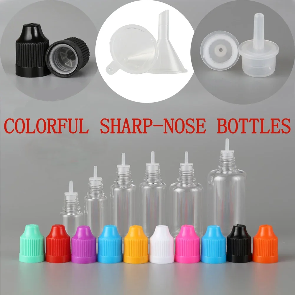 

30pcs 5ml 10ml 20ml 30ml 50ml 100ml PET Plastic Empty Dropper Bottle Eye Liquid Oil Clear Containers with Caps Plug Tips Funnel