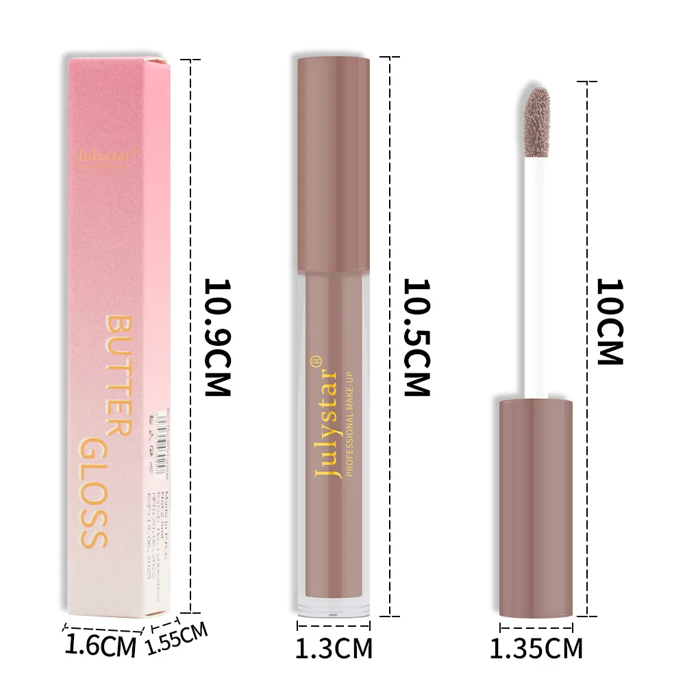 Julystar-Bálsamo labial para glaseado, 12 colores, transparente, gelatinoso, Aceite hidratante, brillo labial, maquillaje femenino, cosmético