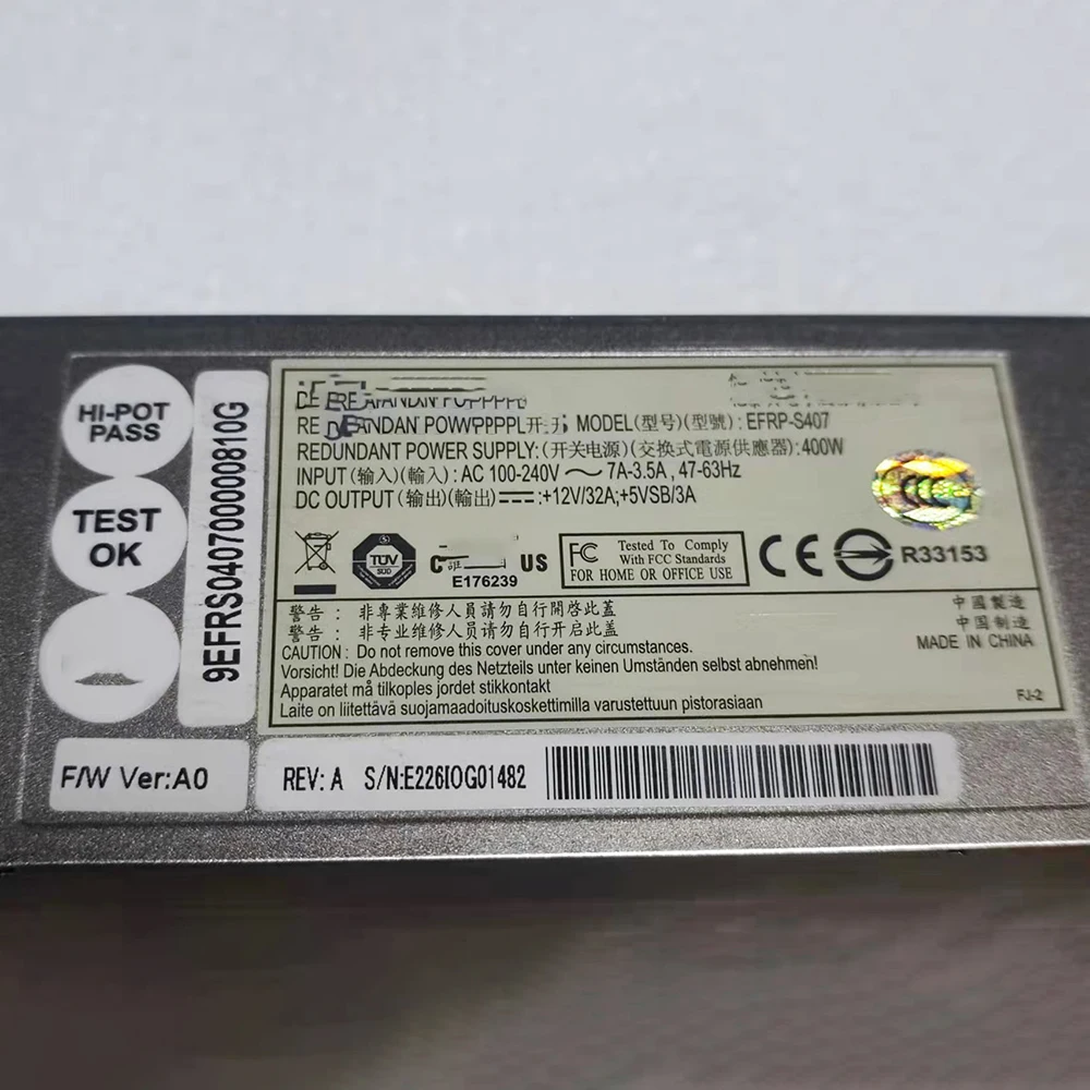 Para fonte de alimentação CA Fortinet Fortigate 1000c 400w EFRP-S407