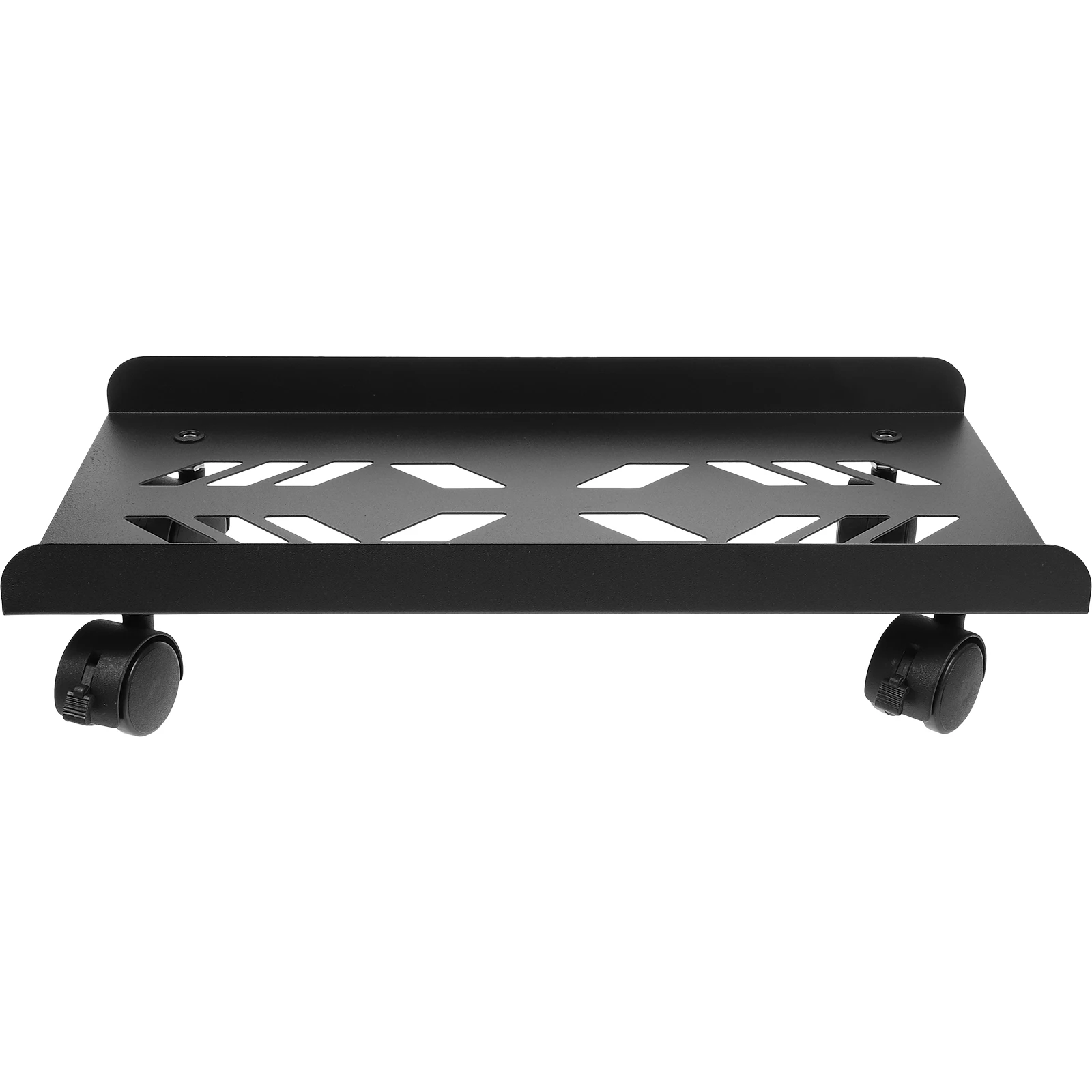 

Single Black Computer Tray Stand for PC Tower with Wheels Adjustable Heightening Desktop CPU Stand Rolling Floor Storage