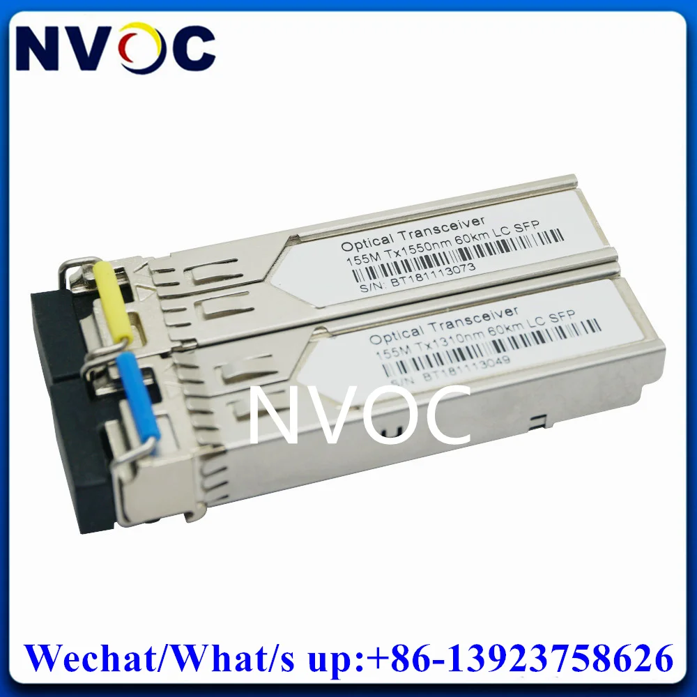 5Pair Megaibt BIDI 60KM SFP Fiber Optic Module 155M Simplex LC/SC 1310/1550nm Single Fiber Bi-directional Optical Transceiver