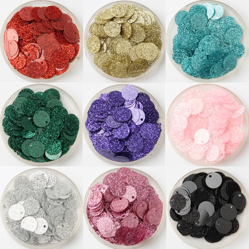 200Pcs 10mm 20mm Glitter Sequins Flat Round PVC Sequins with Flash Powder Paillettes for Craft Lentejuelas Para Manualidades