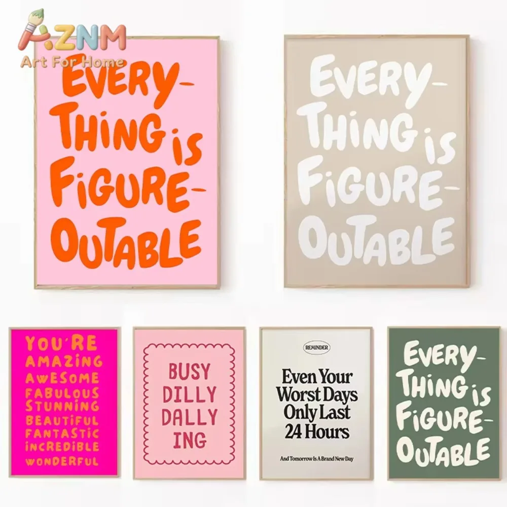 

1 шт. Холст с надписью «Всё поддается разгаданию», вдохновляющие цитаты, вдохновляющие настенные постеры, зеленый цвет, для современного интерьера дома