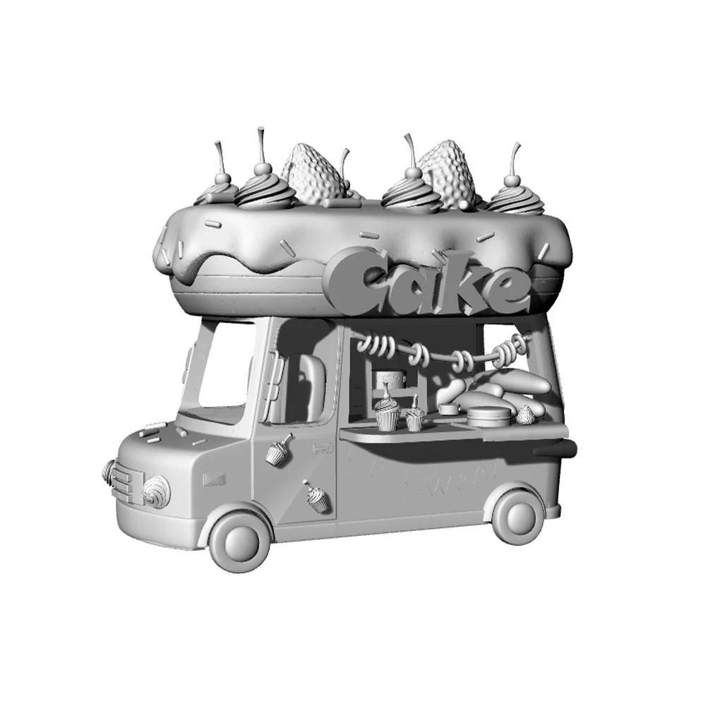 Yao's Studio LYT077 1/87 1/144 1/72 HO escala miniatura fábrica construcción coche militar crema helado postre pastel carro